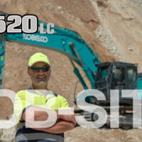 KOBELCO SK520LC 11 working at San Jorge Quarry in Córdoba, Spain